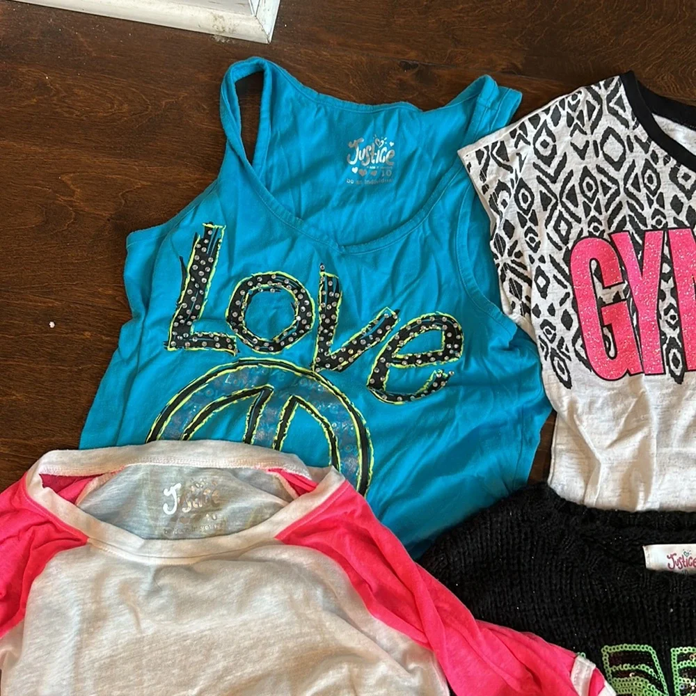Justice Assorted girls sz 10 lot of 7 Items Sweater, Tops